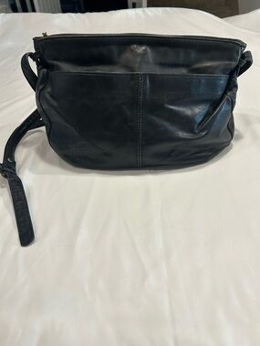 Stone Mountain Black Leather Handbag with USA Made Tag